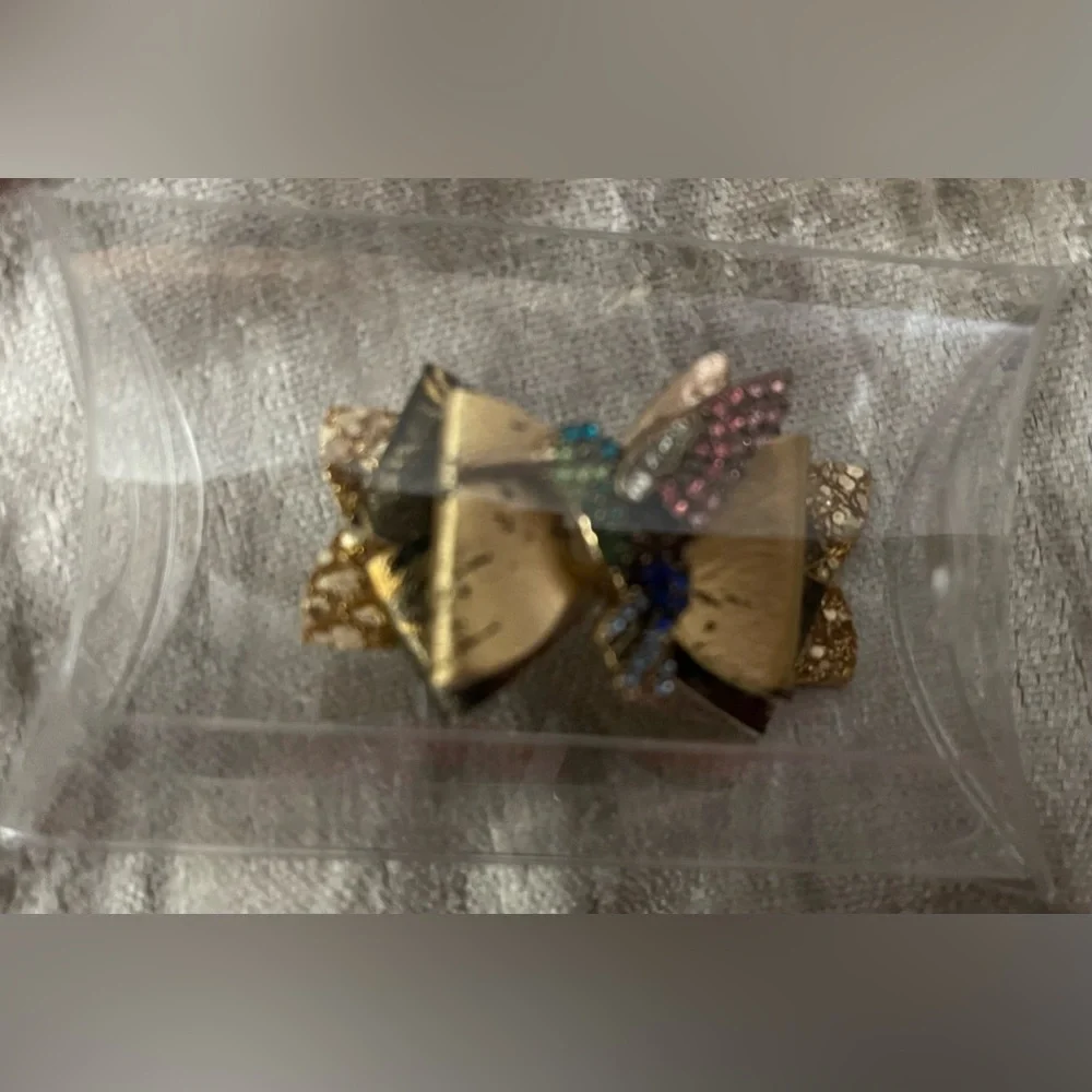 Gold & Black Hair Bow | Rhinestone | Hummingbird | Kids & Pets | New